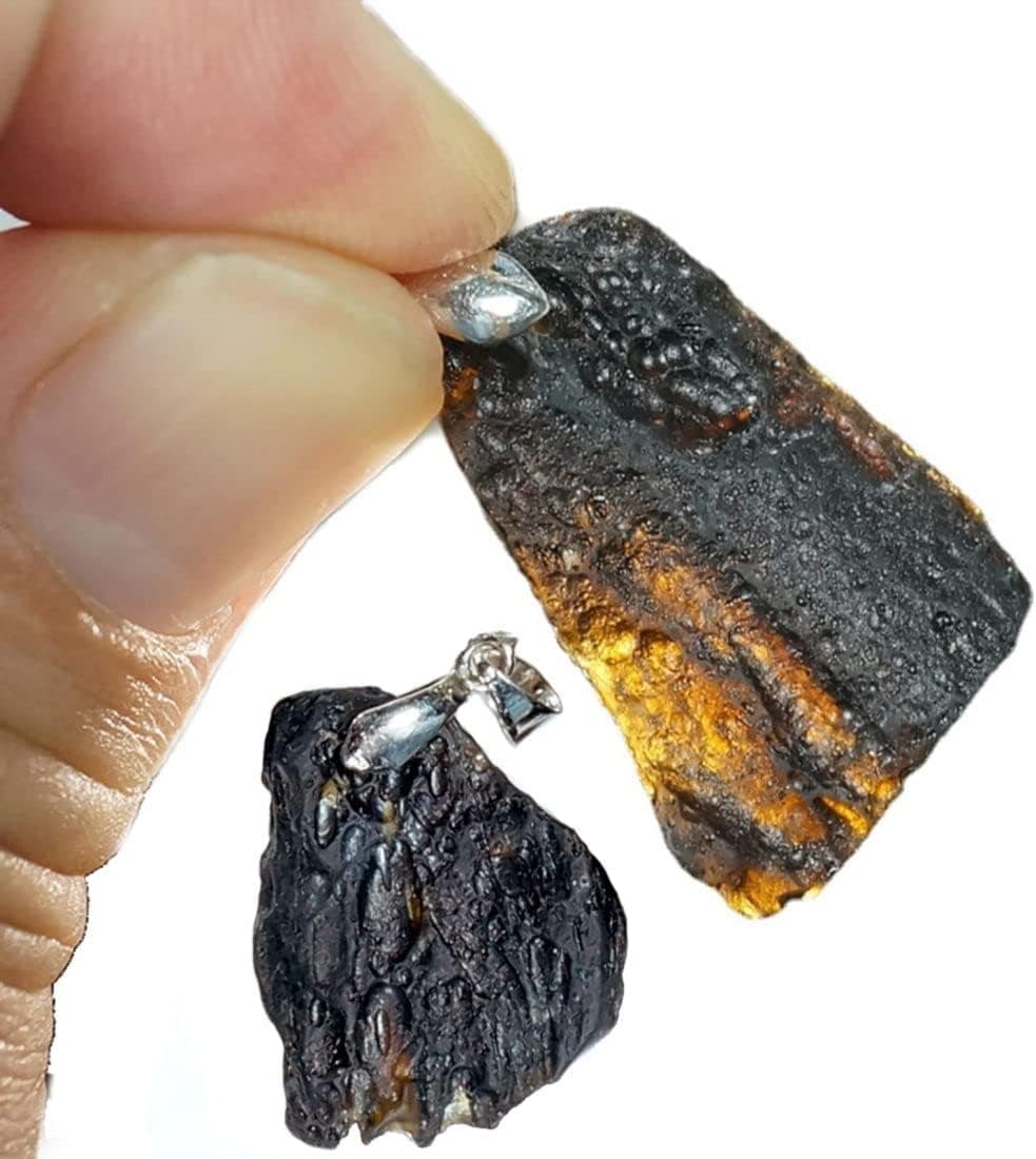 Moldavite Crystal Real Raw Crystal Pendant Necklace Original Rock Irregular Shape