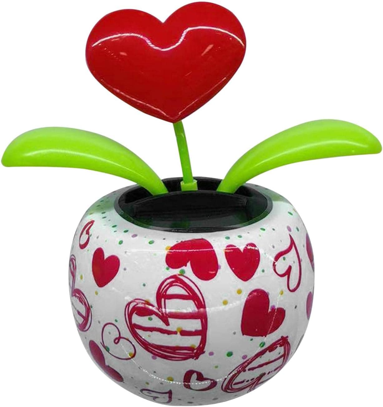 Littryee Solar Dancing Flower, Solar Powered Dancing Toy, Swinging Heart Flower Bobblehead Dancer in Pots, Solar Flower Dancing Decoration ChildrenToy Gifts, Window Sun Catcher Car Dashboard Decor
