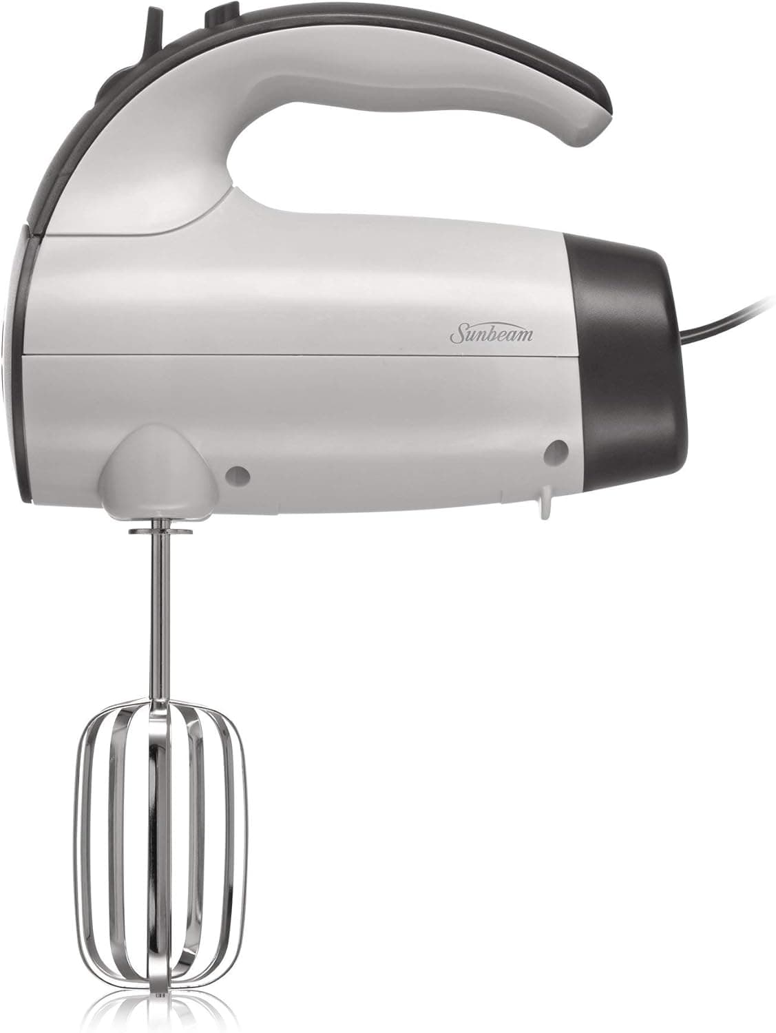 Sunbeam 2525 220-Watt 6-Speed Retractable Cord Hand Mixer, White/Grey - 002525-000-000 (Renewed)