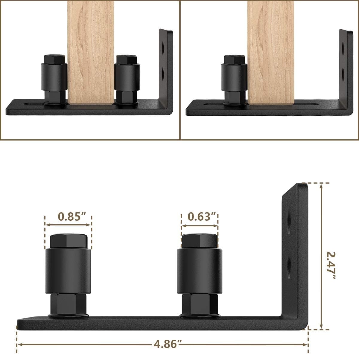 homlux Heavy Duty Sliding Barn Door Floor Guide,Adjustable Roller,Wall Mount System,Flush Bottom Design,Floor and Door Panel Non-Damage (Floor Guide-2)