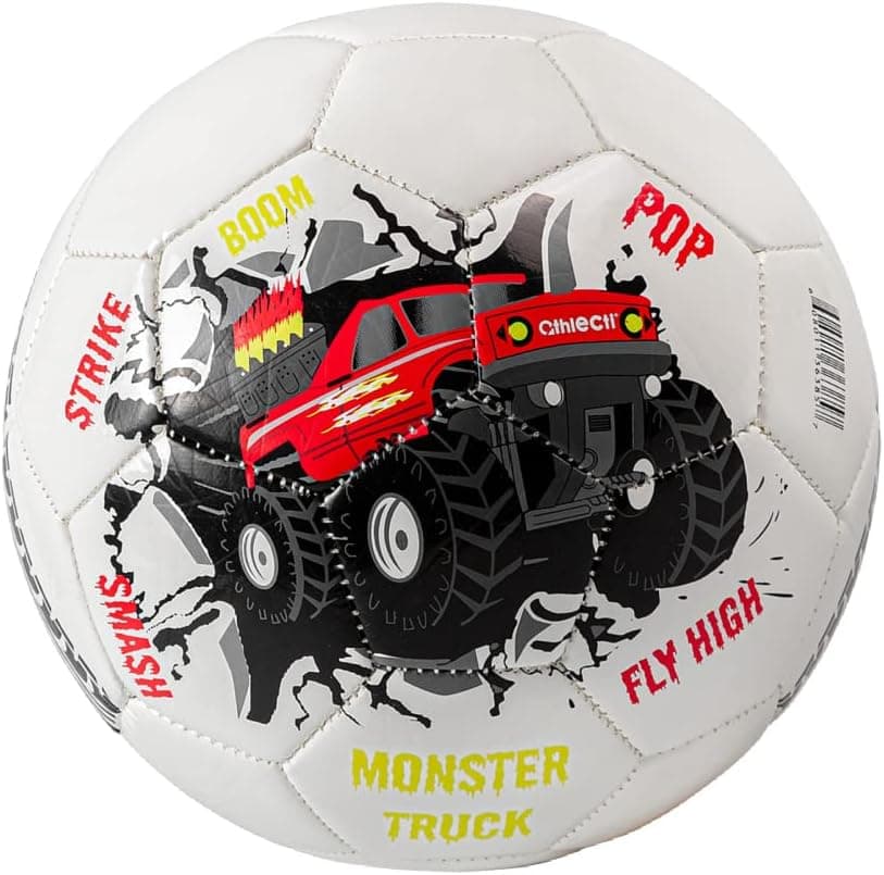 ATHLECTI Monster Truck Size 3 Soccer Ball with Pump