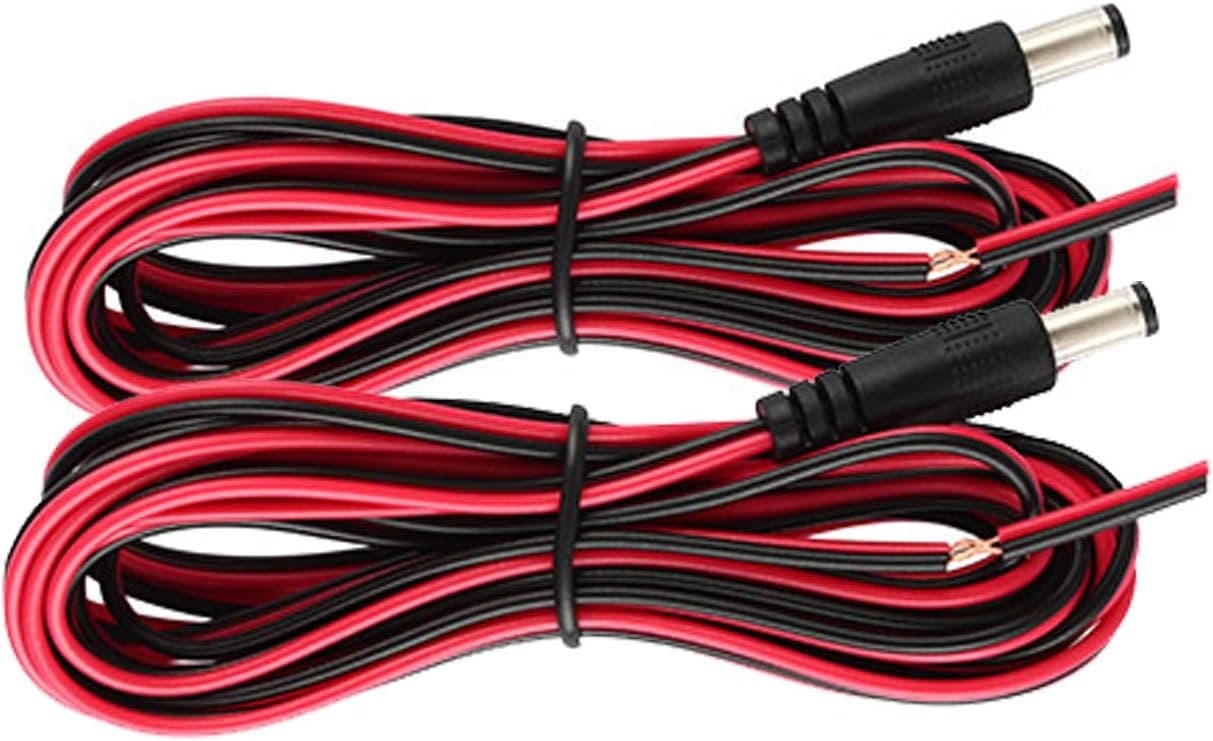 LeeKooLuu K11 Vehicle Power Cord Plug 8.2 ft Extension Cable for Backup Camera for Car/Camper/Truck Rear View Monitor Backup Camera Security Parking System (2pcs)