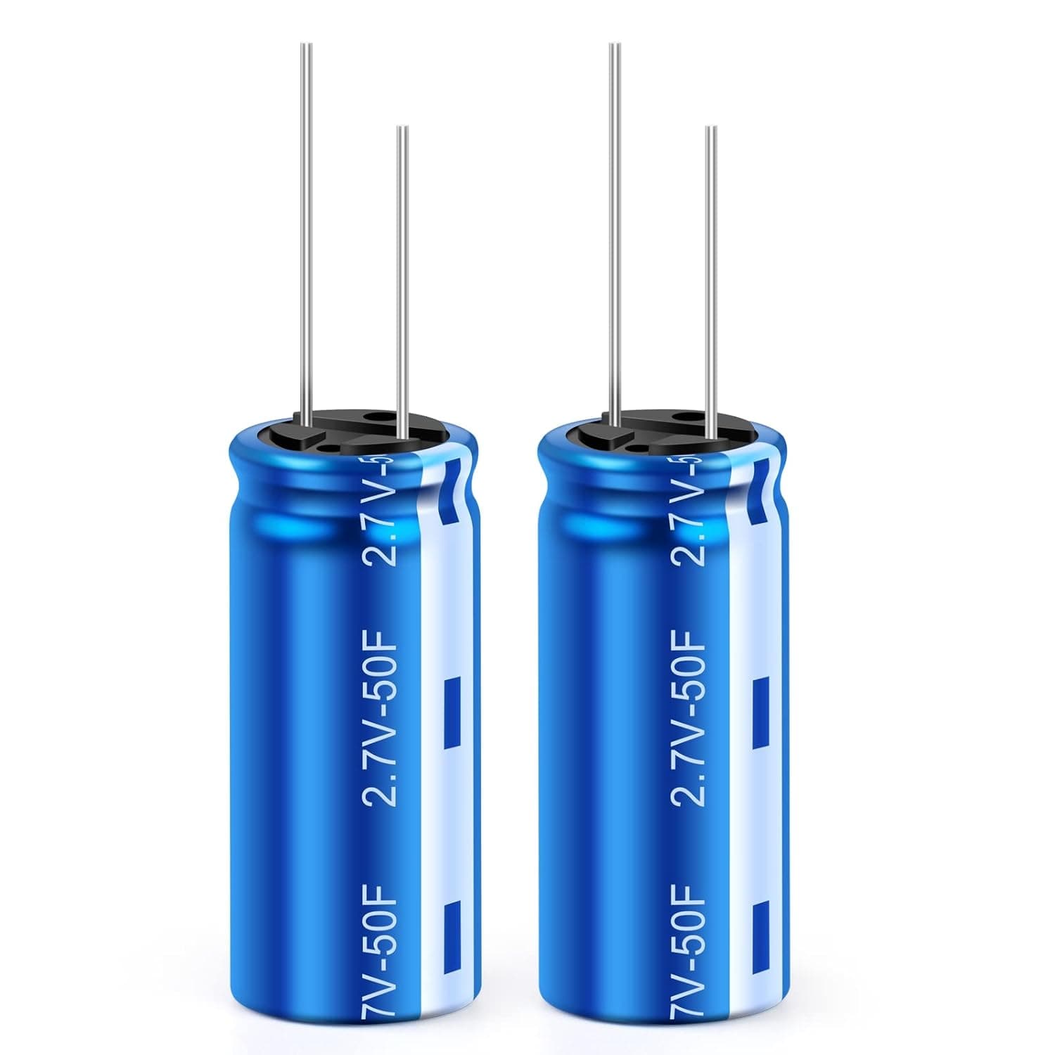BEEYUIHF 2.7V Super Capacitor 50F Super Farad Capacitors,50F 2.7V Farad Supercapacitor,Size 18x41mm for Car Recorder Battery Power GPS LED (Pack of 2Pcs)