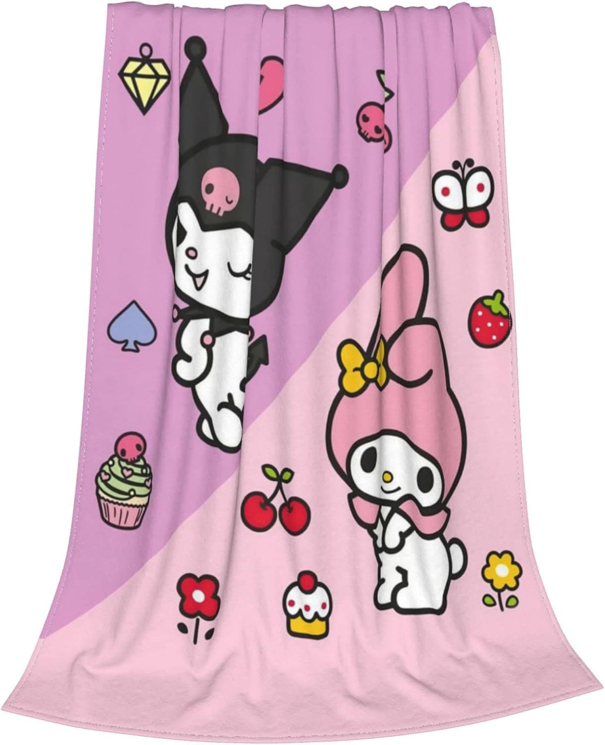 Kawaii Super Soft Blanket Cute Plush Blanket All Season Flannel Fleece Blanket for Kids Adult Sofa Bedding Living Room Decor 50"X40"