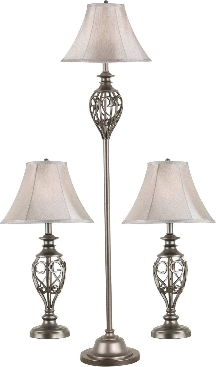 Kenroy Home 80007SIL Cerise Lamp Sets, 64 Inch Height, 15 Inch Width, Silver