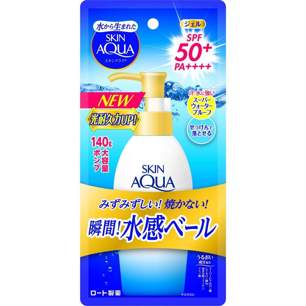 SKIN AQUA UV Super Moisture Gel Large Capacity Pump Type Sunscreen Unscented 140g 6 pieces