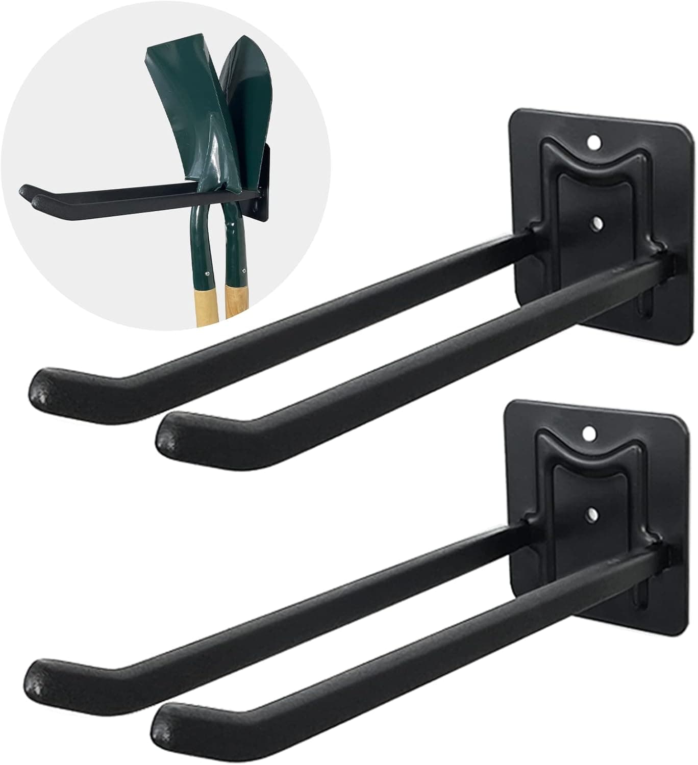 Delmoar Garage Hooks Heavy Duty Wall Mounted Hanger Garden Tool Storage Organizer Garage Hooks for Handling Ladders, Fixing Chairs (2 Pack-12 Inch))