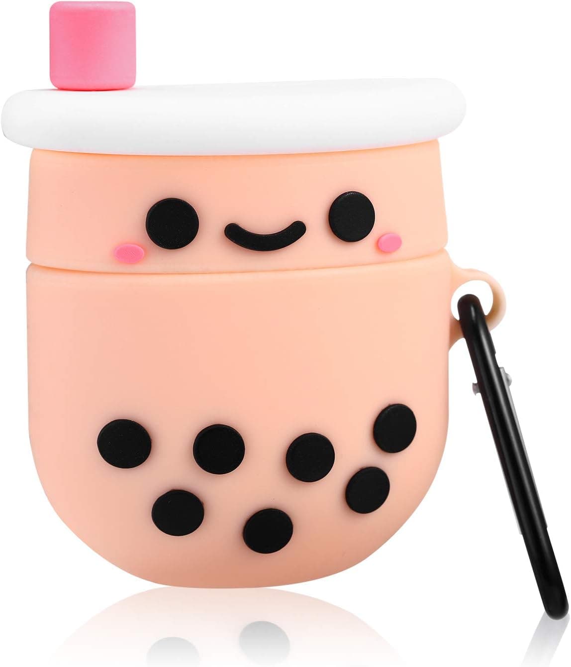 Oqplog for Airpod 2/1 Case - Smile Milk Tea, Food Design Cute 3D Cartoon Funny Kawaii for Airpods 1st 2nd Soft Silicone Cover Fashion Cool Fun Stylish Air Pods Cases for Girls Women Boys Girly Teen