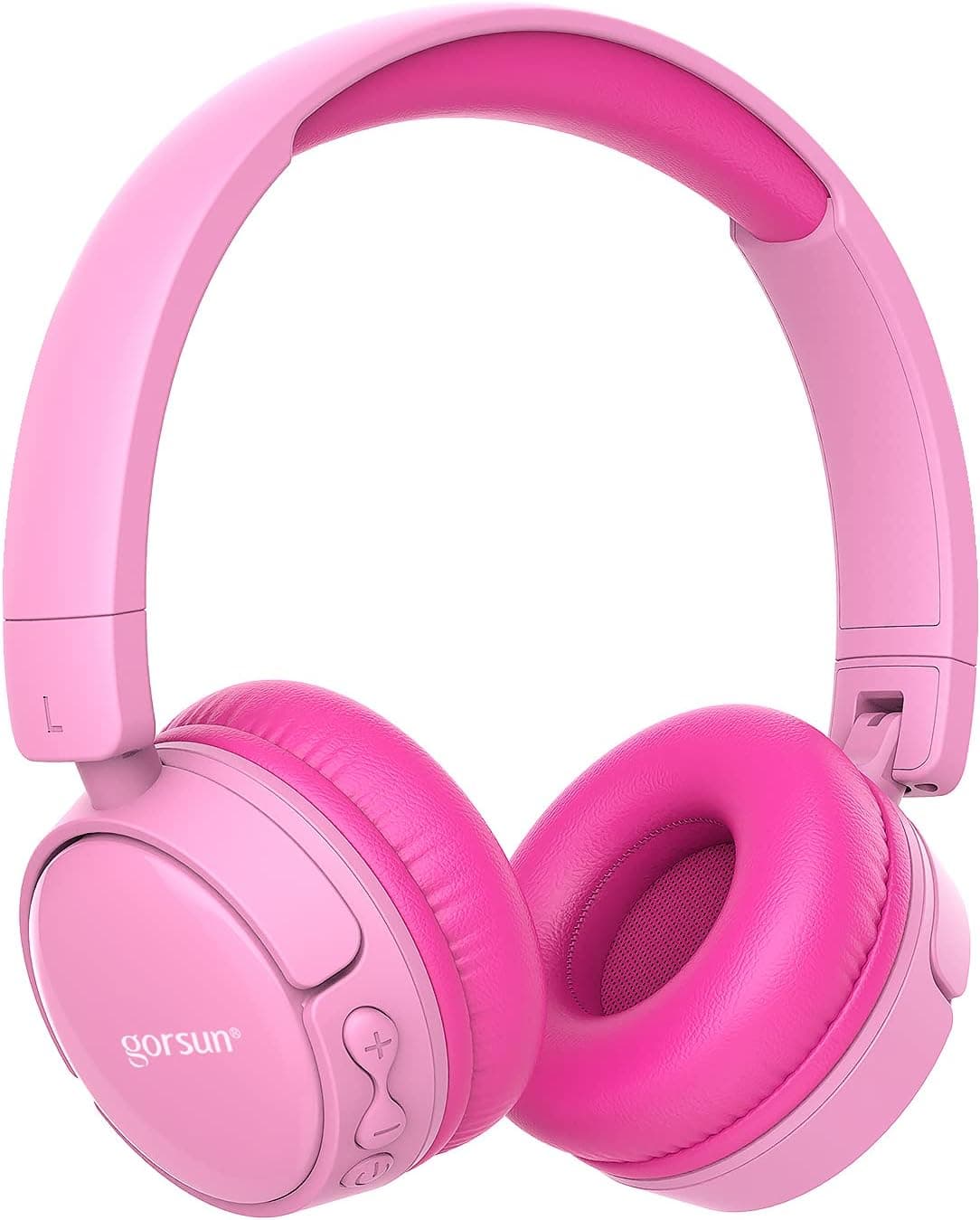 gorsun Bluetooth Headphones for Kids with Volume Limiter 85/95dB, Foldable Lightweight Safe Toddler Headphones for Boys&Girls, Kids Headphones with Mic for Online Learning/School/Travel