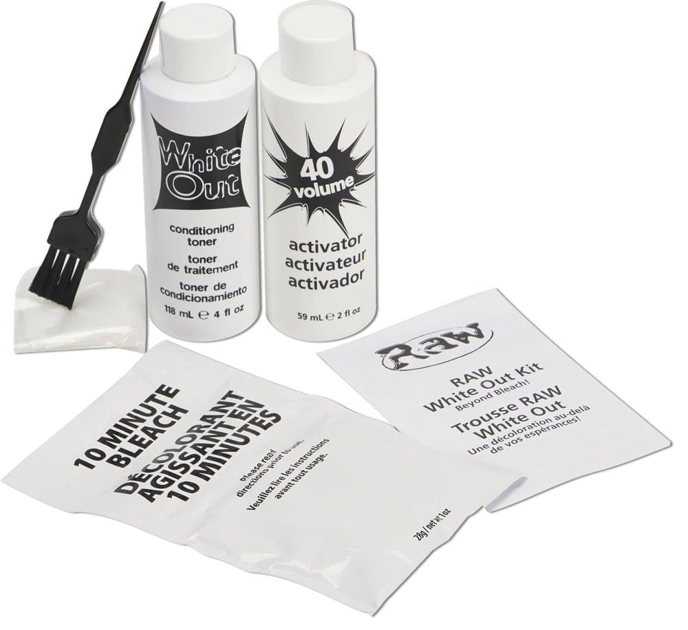 RAW Beyond Bleach White-Out Kit includes Conditioning Toner and 40 Volume Activator