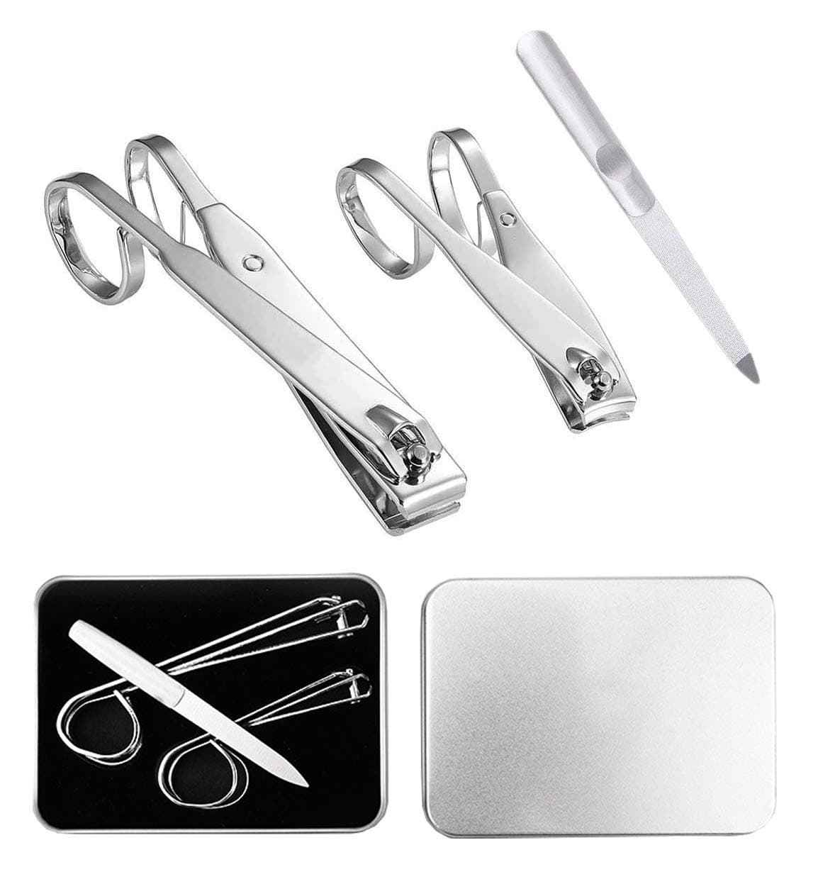 Okbool Professional Easy to Use Stainless Steel Ultra-Sharp EZ Grip Nail Clippers for Toenail and Fingernail with Nail File