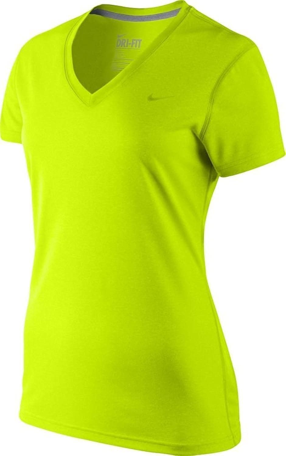 Nike Women's Legend V-Neck Dri-Fit Training Shirt-Volt-Large