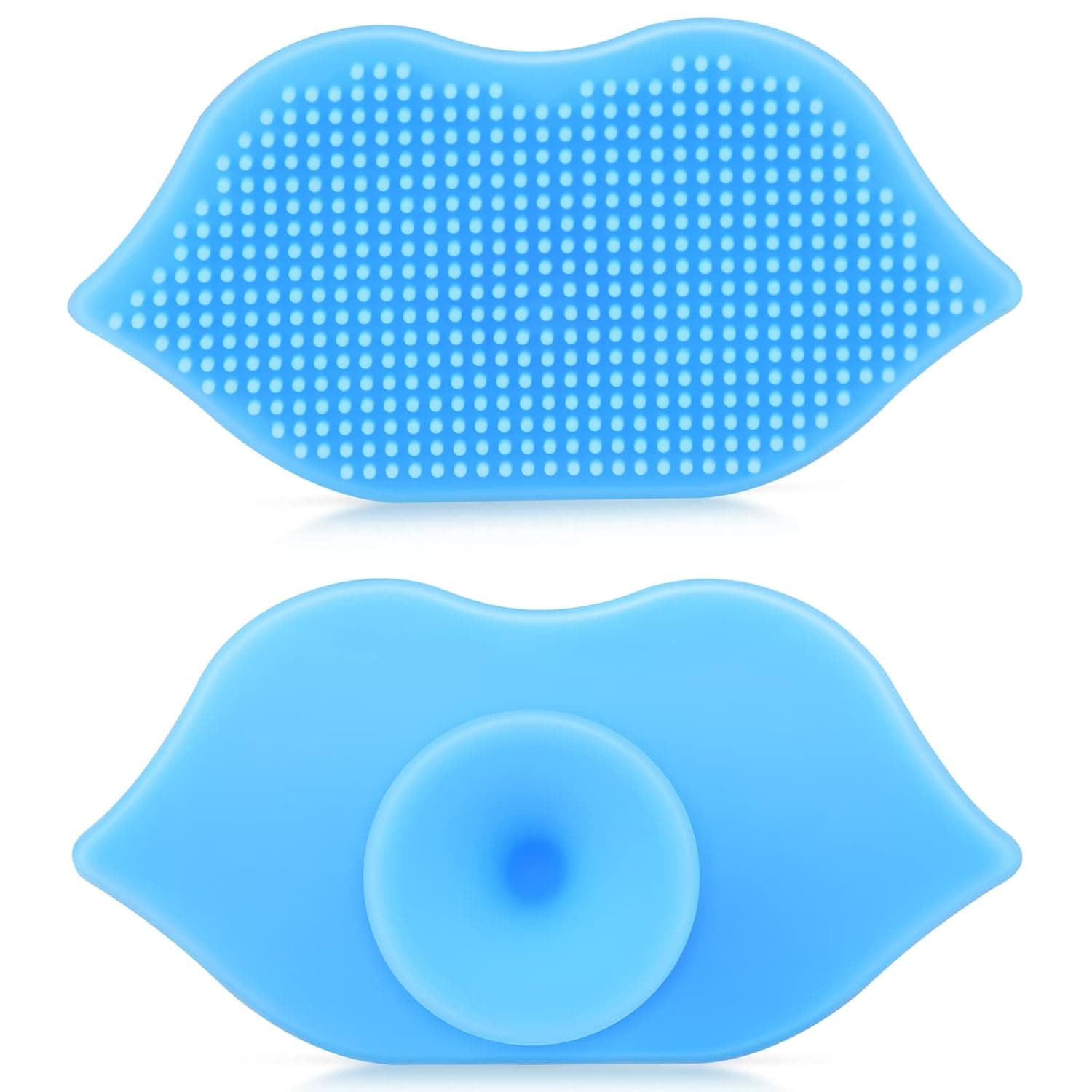 2 Pieces Lip Scrub Brush, Silicone Lip Scrubber and Exfoliating Brush Tool for Men Women Smoother and Fuller Lip Appearance (Color B)