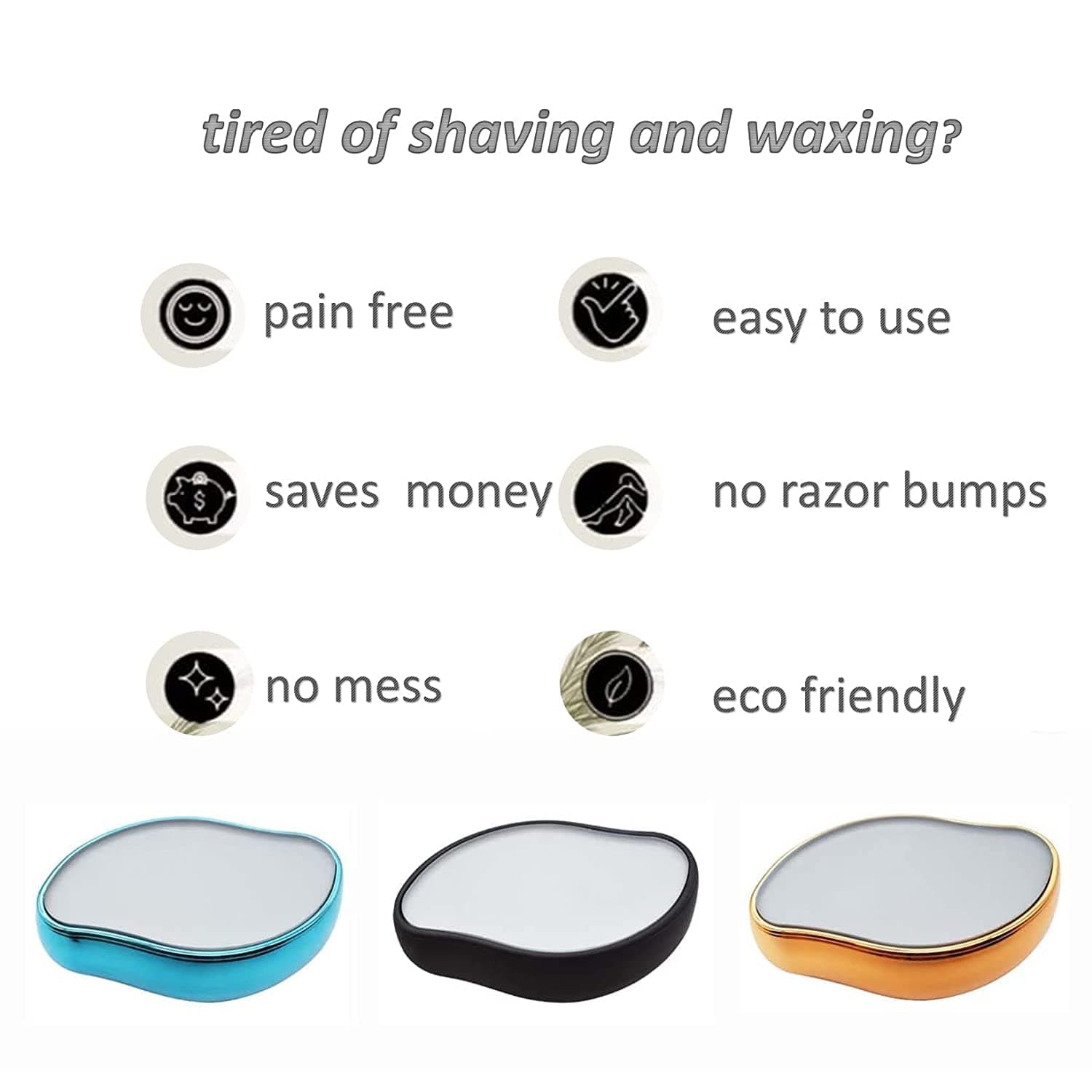 Crystal Hair Eraser, Magic Hair Eraser Crystal Hair Remover for Women and Men, Painless Exfoliation Crystal Hair Removal Tool Crystal Hair Accessories for Arms Legs