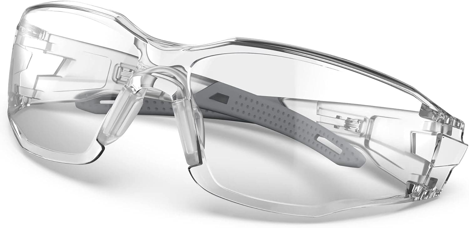 RIVBAO Safety Glasses Eye protection with UV Protective Scratch Resistant&Anti-fog Lenses Lab Goggles Over glasses TA25