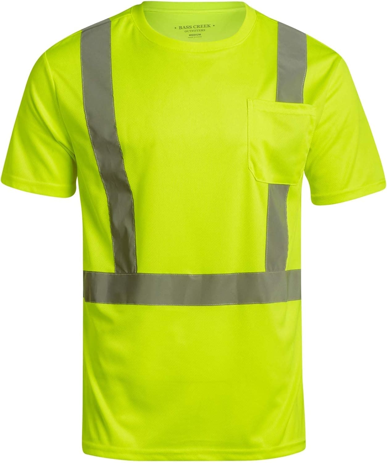 Bass Creek Outfitters Men's Safety Shirt - ANSI Class 2 High Visibility Workwear Tee