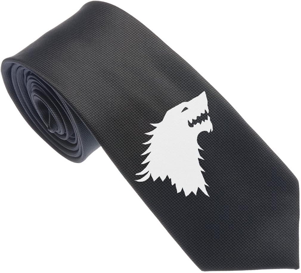 Uyoung Cool Wolf Symbol Pattern Multi-colored Men's Woven 2.5" Skinny Tie