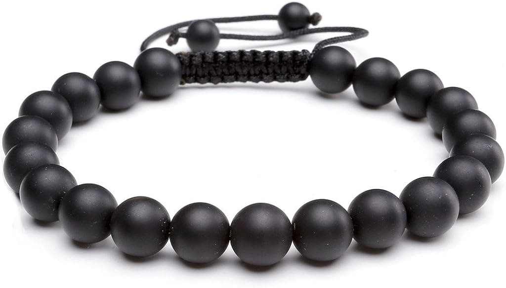 Jovivi 8MM Birthstone Natural Tiger Eye Gemstones Healing Crystal Stone Power Beads Macrame Adjustable Beaded Bracelet for Men Women