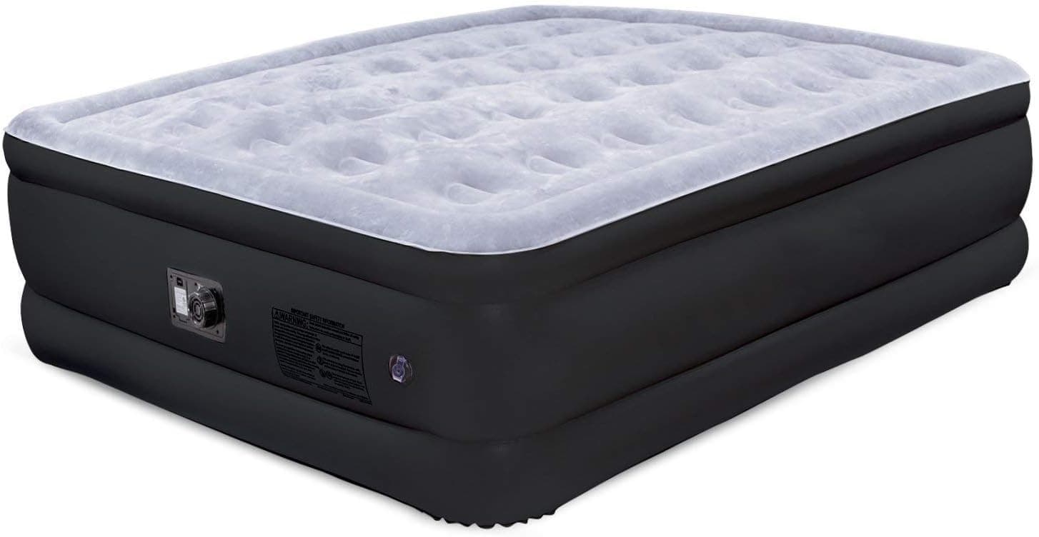 Sleep Genie Cloud Series Queen Air Mattress - Best Inflatable Airbed with Built-In Electric Pump with Air Coil Technology