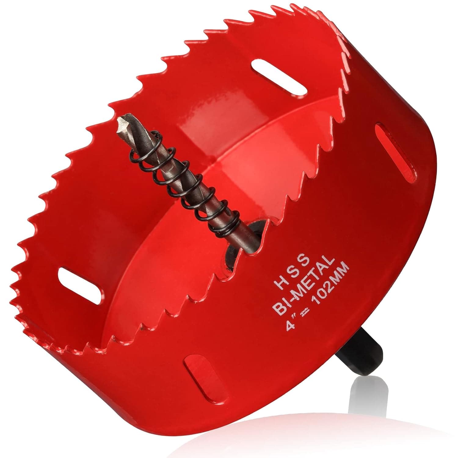 Hole Saw 4” (102mm) for Wood, HSS Bi-Metal Hole Cutter with Pilot Drill Bit for Plywood, Cornhole, Ceiling and Drywall