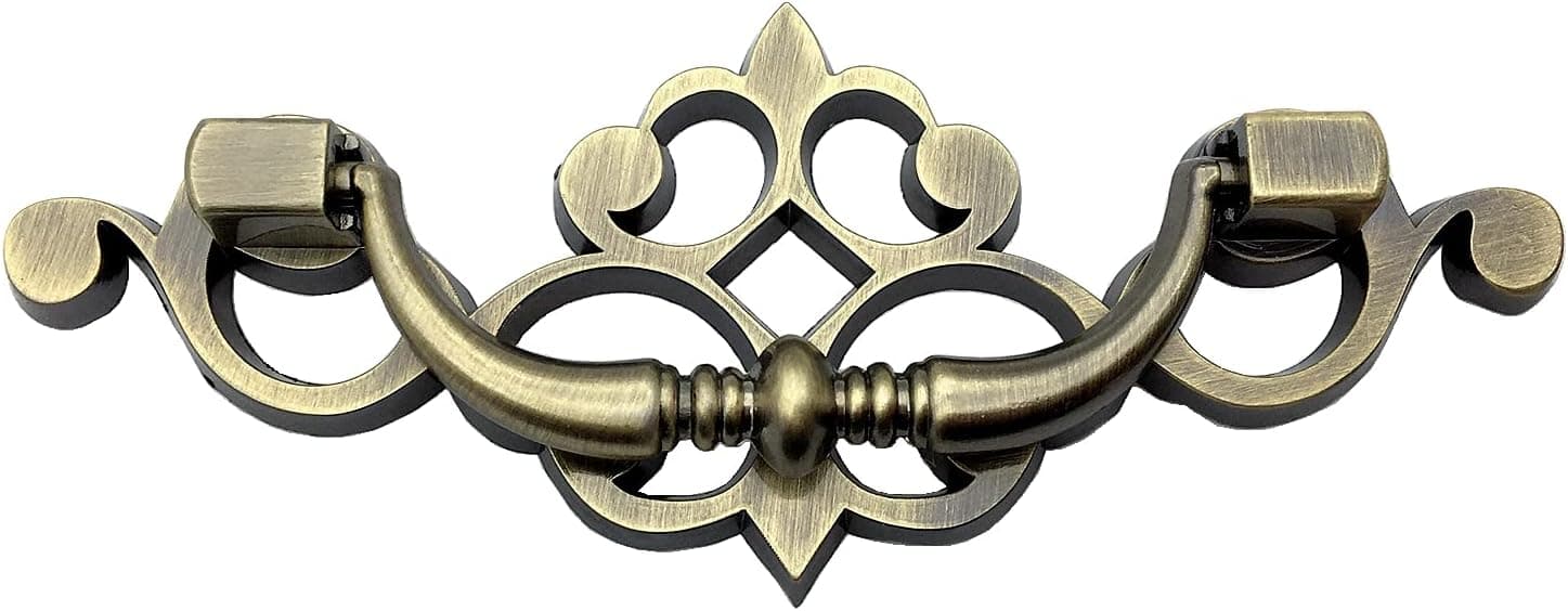 LynnsGraceland 3.25" C-C (3-1/4" Centers) Antique Bronze Bail Drawer Pull Drop Swing Handles Dresser Pull Cabinet Knob Hardware 82 mm Centers