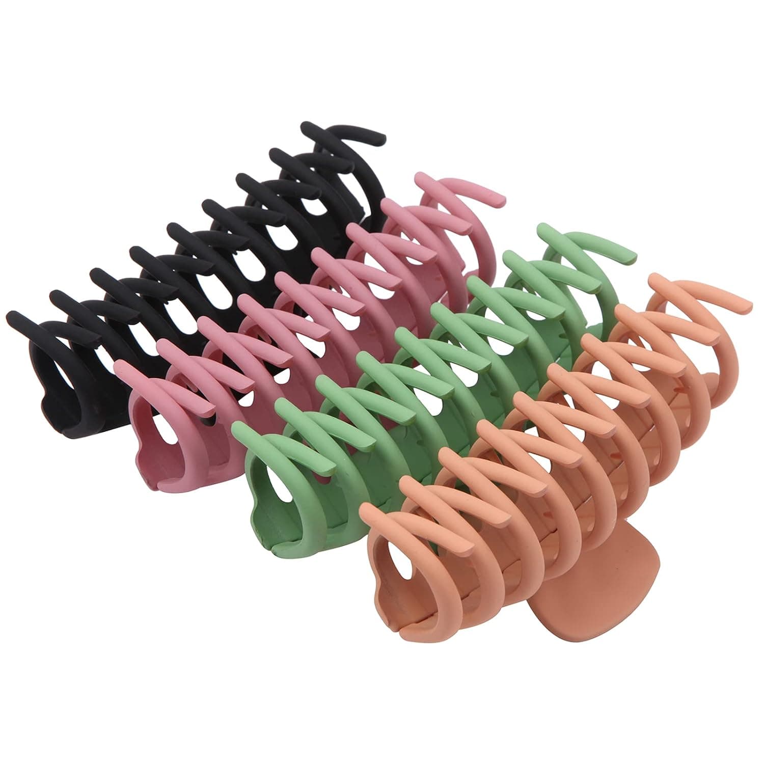 SHALAC Large Hair Claw Clips for Thick Hair 4 PCS , Strong Hold Perfect for Women, Barrettes for Long Hair, Fashion Accessories for Girls , Hair Clamps Clip 4.4 Inch Big Hair Claw for Heavy Hair