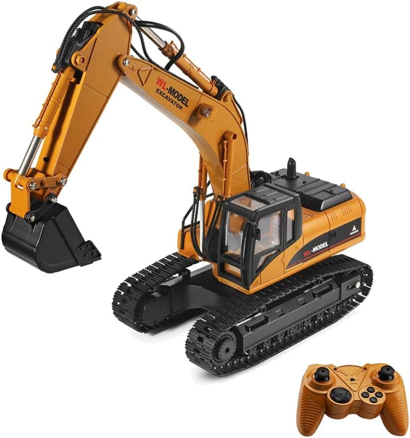 GoolRC WLtoys XKS 16800 RC Excavator, 1:16 Scale 2.4Ghz Electric Remote Control Excavator Toy Truck, RC ConstructionTractor with Light and Sound, RC Car for Boys Girls Adult