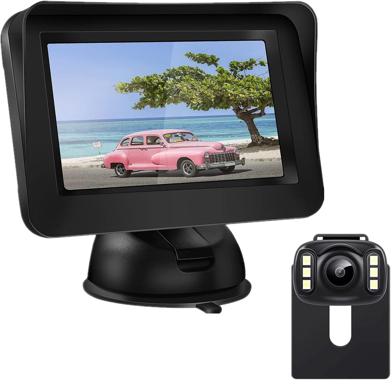 Backup Camera Rear View Monitor Kit, for Car Truck Minivan,Waterproof,Night Vision,Easy Installation, 4.3inch