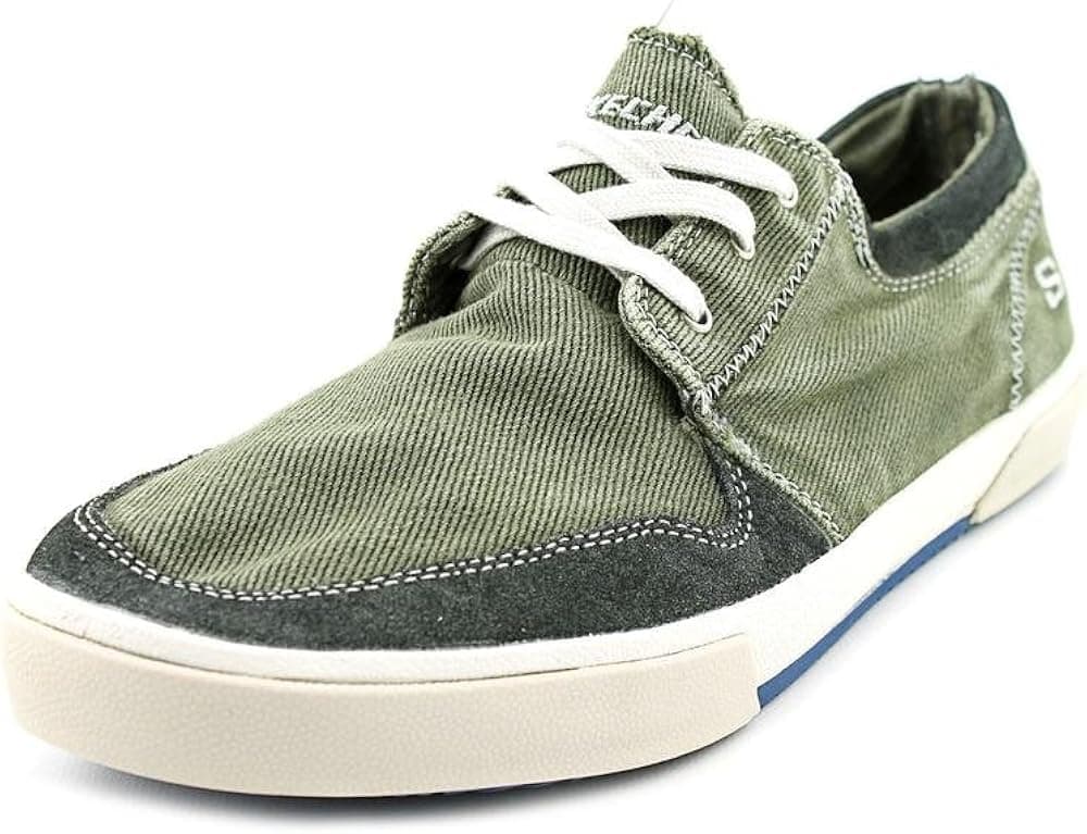 Skechers Mens 64021 Dario Morrie Canvas Fashion Sneaker, Charcoal, US 11.5