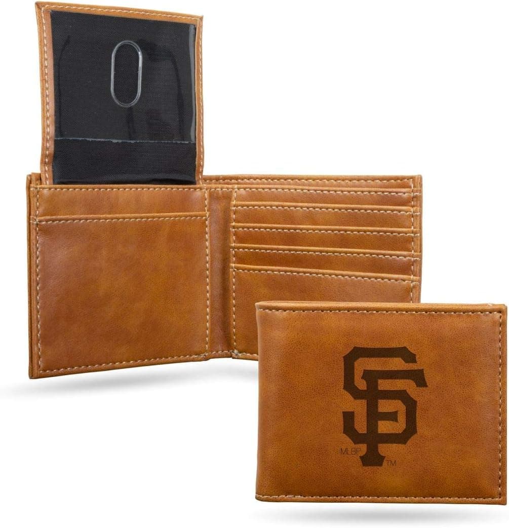 Rico Industries Giants - Sf Laser Engraved Brown Billfold Wallet