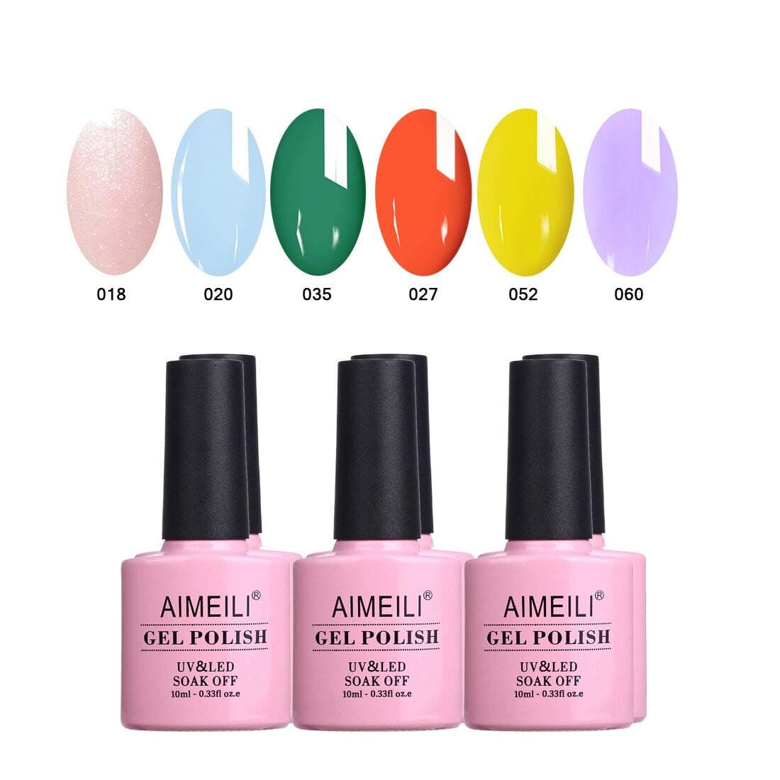 AIMEILI Soak Off UV LED Gel Nail Polish Multicolour / Mix Colour / Combo Colour Set Of 6pcs X 10ml - Kit Set 19