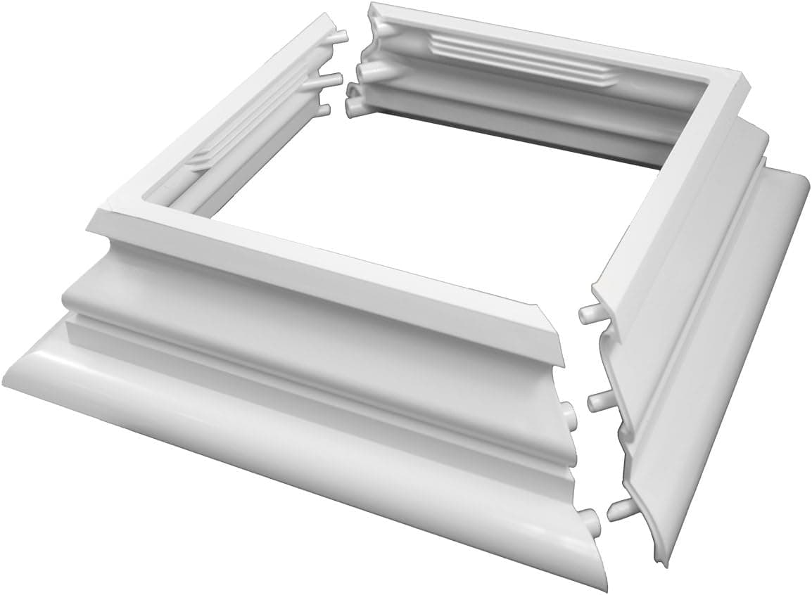Weatherables | AWPT-SKIRT2PC-5 | Two-Piece Vinyl Federation Post Skirt |5 Inch x 5 Inch | White | Railing