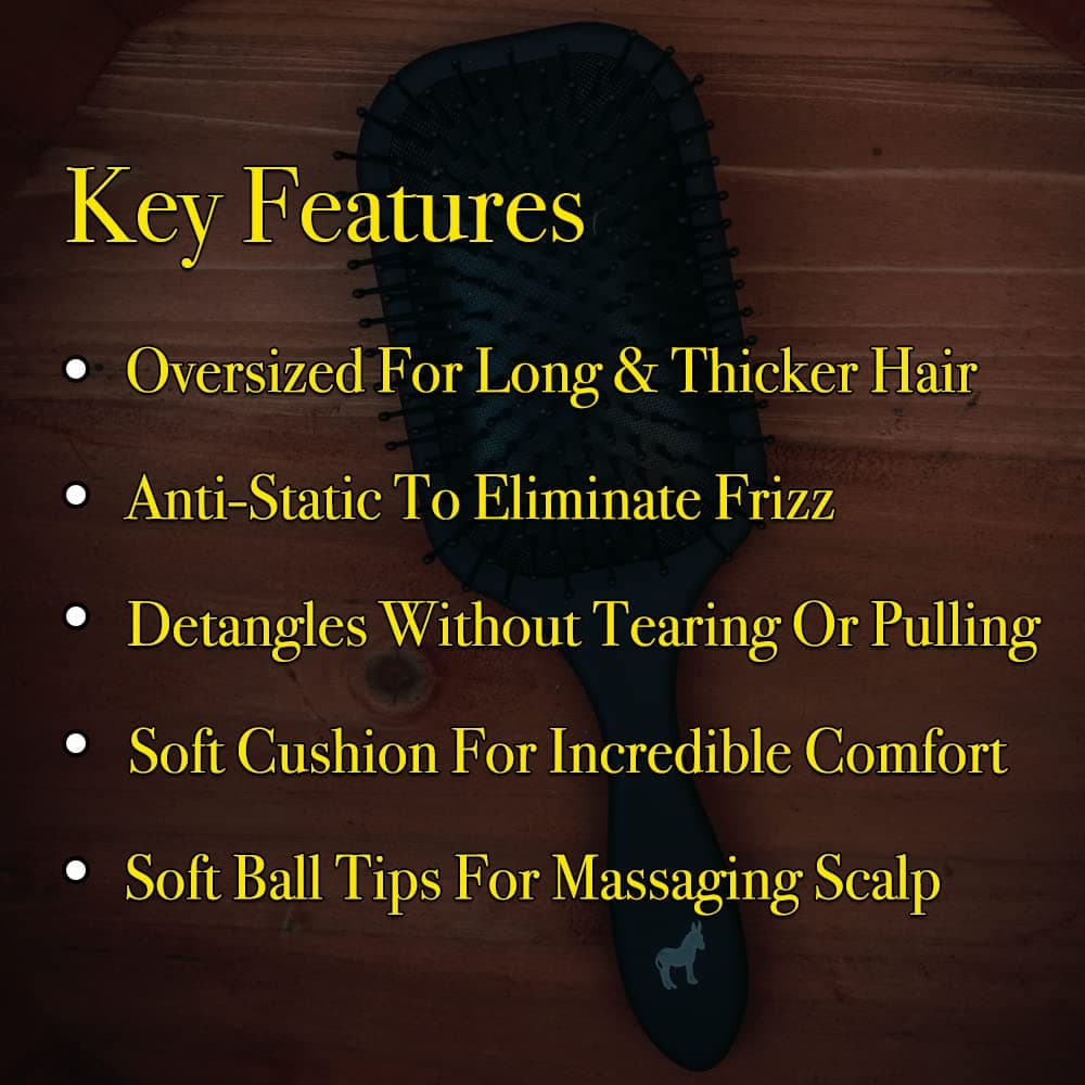 Pete & Pedro Paddle Detangle Hair Brush For Men & Women | Big Cushion Hairbrush Head for Blow-Drying, Detangling, Styling, Straightening & Smoothing Long/Thick/Curly/Wavy Hair | As Seen on Shark Tank