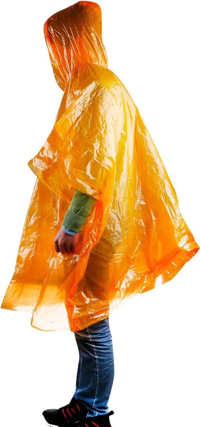 Rain Poncho (10 Pack) - Rain Ponchos For Adults - Plastic Poncho With Hood - Rain Ponchos For Adults Reusable - Ponchos Adult by Black Marlin