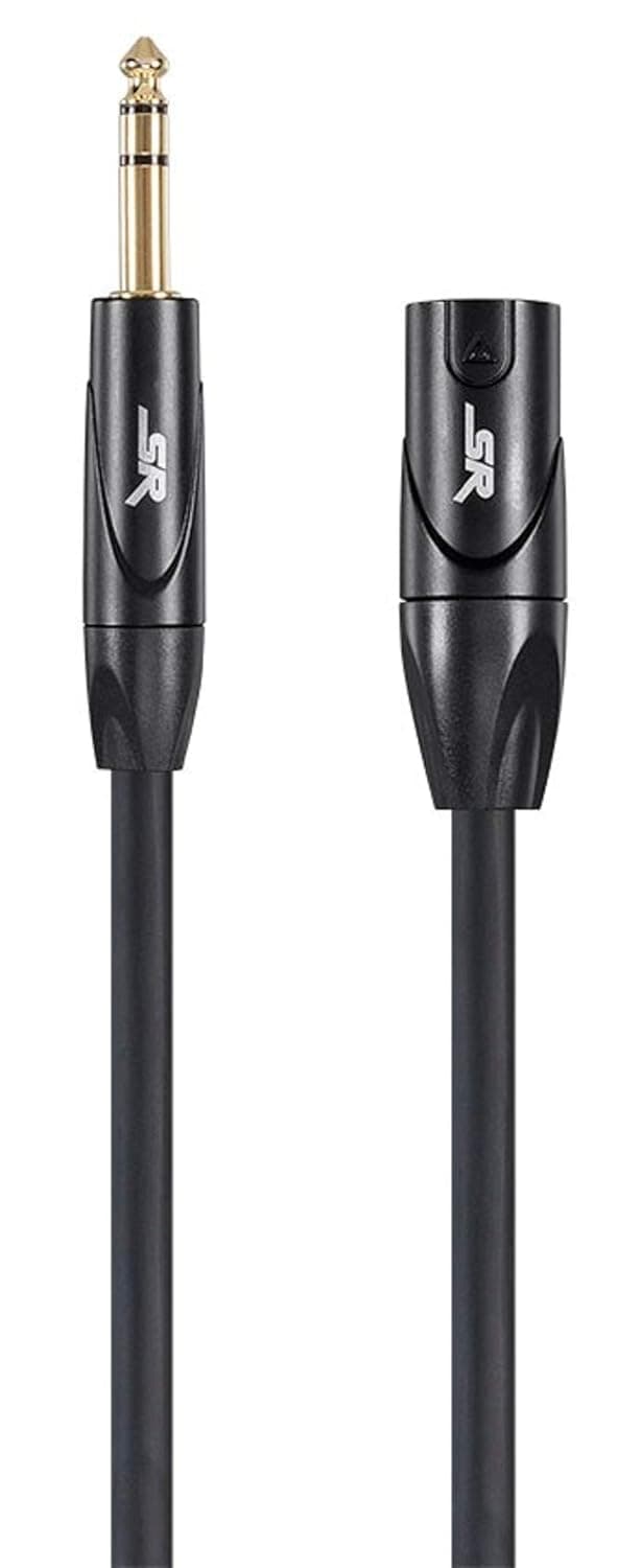 Monoprice XLR Male to 1/4Inch TRS Male Cable - 3 Feet | 16AWG, Gold Plated - Stage Right Series Black