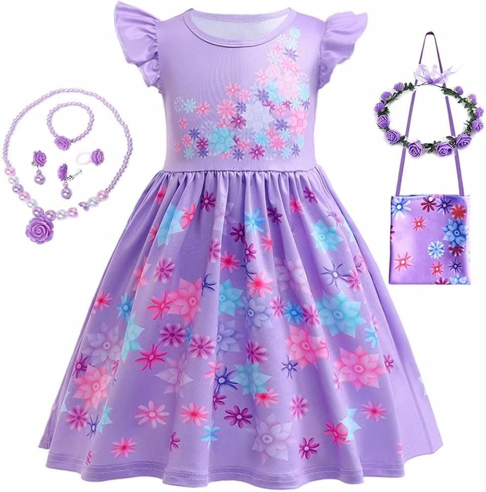 SZ-TONDA Girls Magic Princess Dress Costume - Kids Halloween Birthday Party Cosplay Outfit Fancy Summer Dress