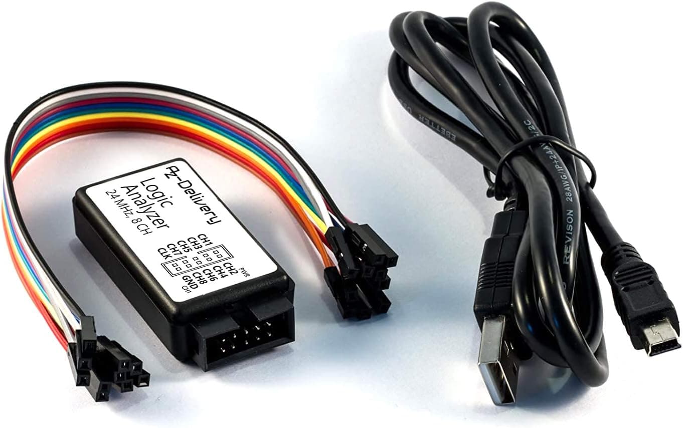 AZDelivery Logic Analyzer 24MHz 8CH with USB Cable Including Free eBooK!