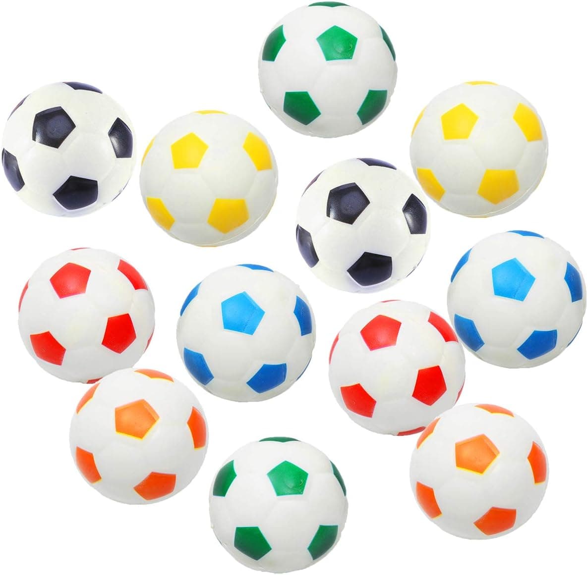 Akusety 12Pcs Mini Sports Stress Balls Soccer Balls Fun Foam Ball 2.5” Relaxable Stress Relief Squeeze Balls