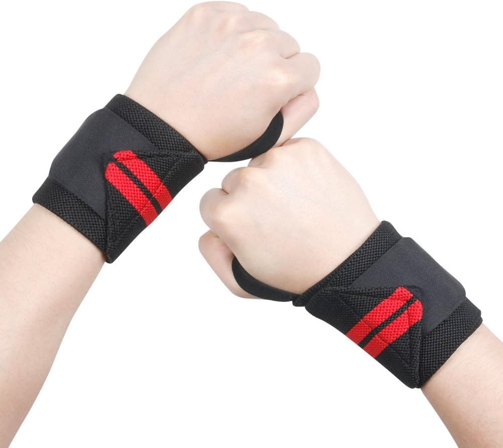 Nlife Premium Wrist Wraps. Designed for Performance, Built for Maximum Comfort. Best for Crossfit Training, Weight Lifting, Powerlifting, Fitness (Red, one size)