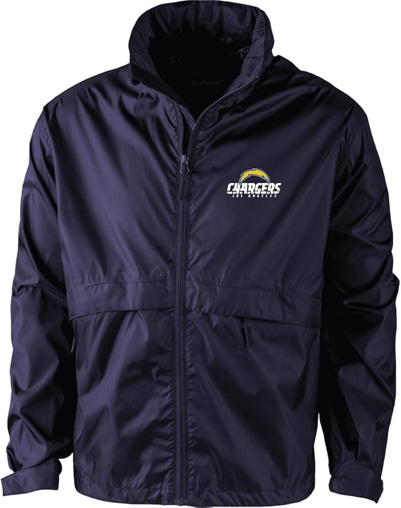 NFL Los Angeles Chargers Men's 5490Sportsman Waterproof Windbreaker Jacket, Navy, Large