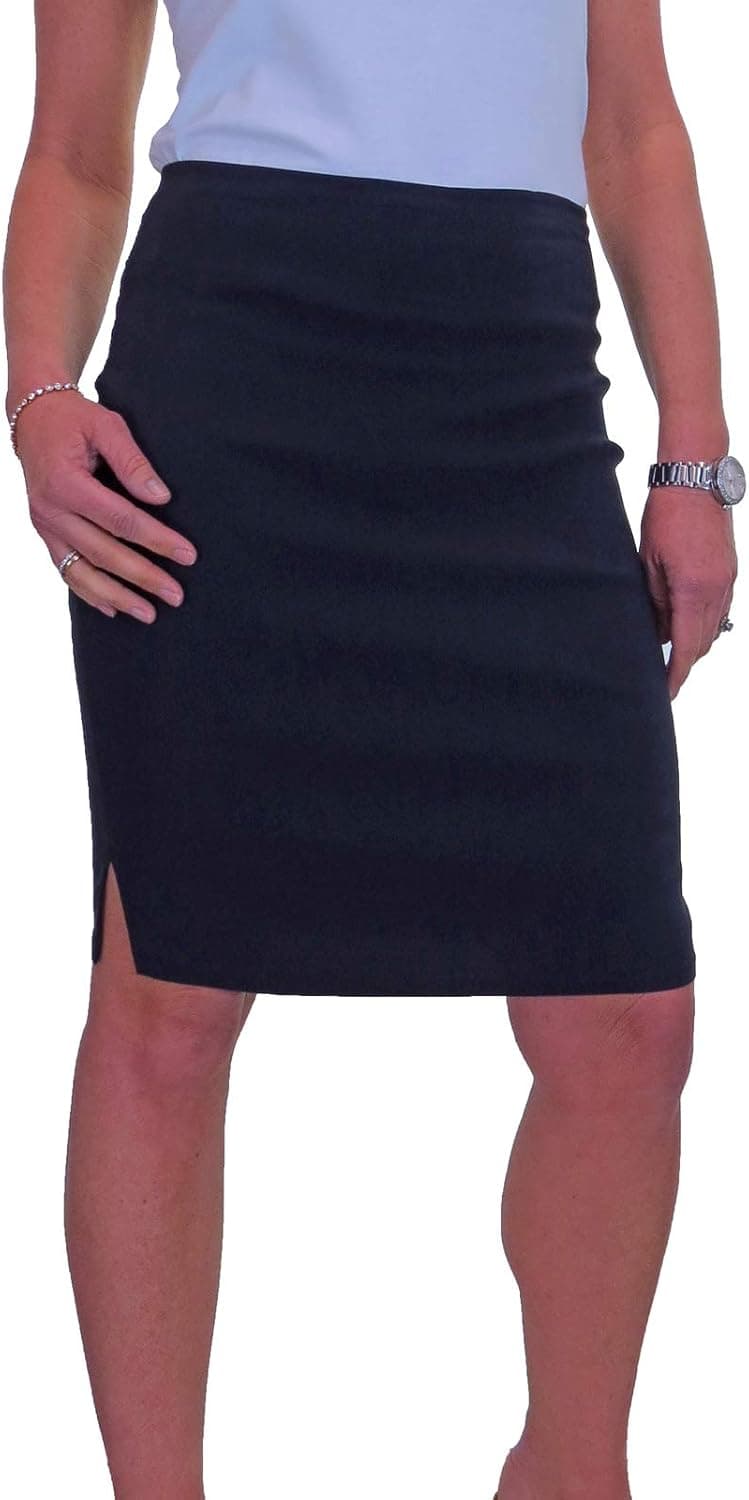 ICE (2210) Stretch Pencil Skirt School Office Navy Blue Sizes