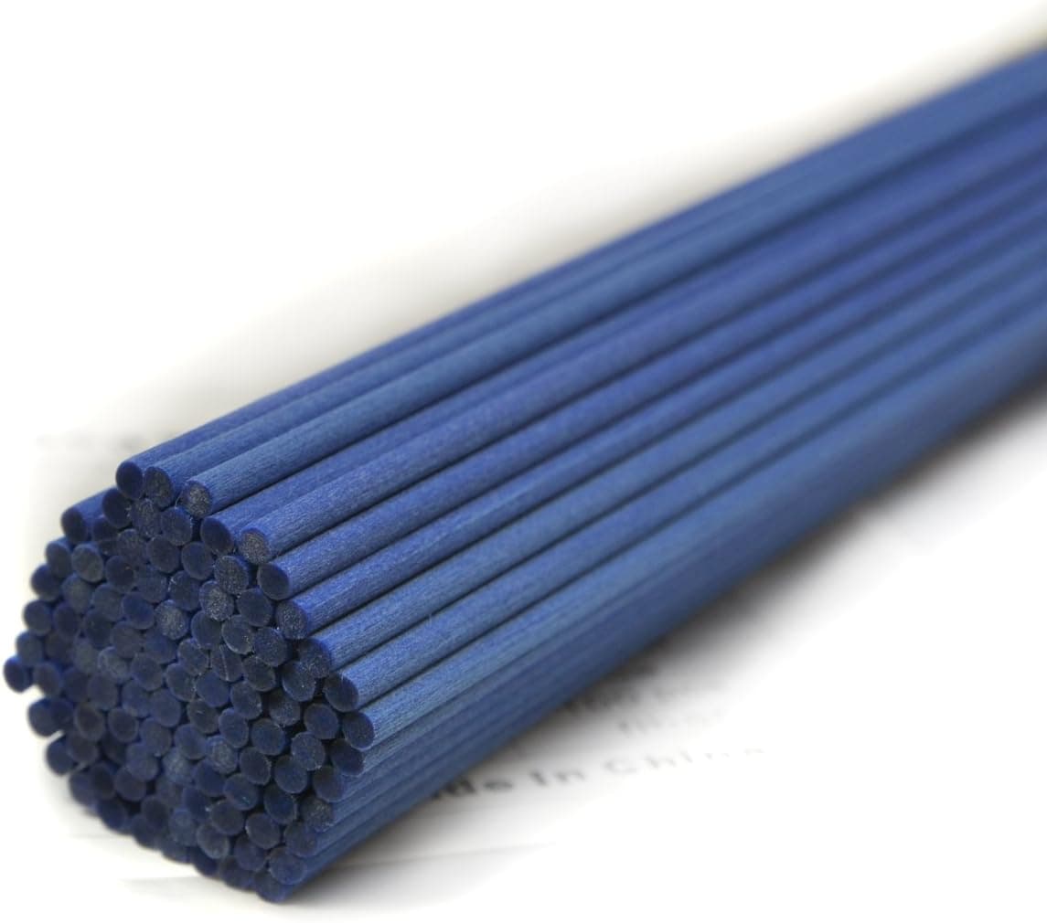 Ougual 50 Pieces Fiber Reed Diffuser Replacement Refill Sticks for Aroma Fragrance (Blue, 12" x3mm)