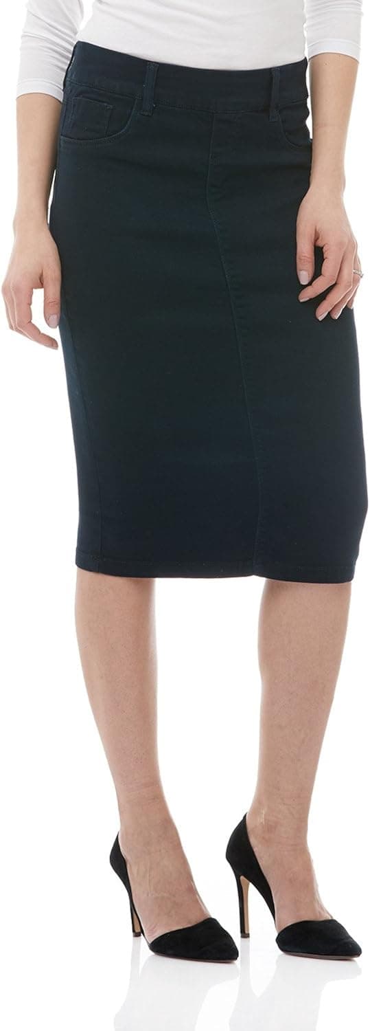 ESTEEZ Jean Skirt for Women Knee Length Brooklyn Navy 10 Short