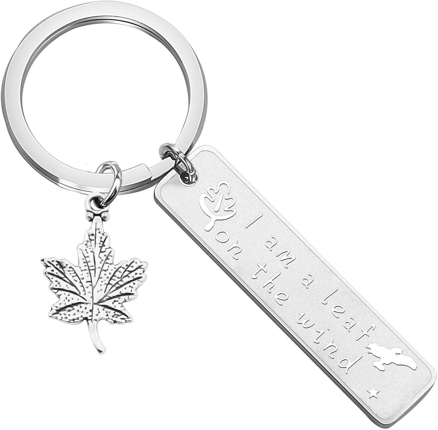 MYOSPARK I Am A Leaf On The Wind Firefly Inspired Serenity Keychain with Leaf Charm for Firefly Fan