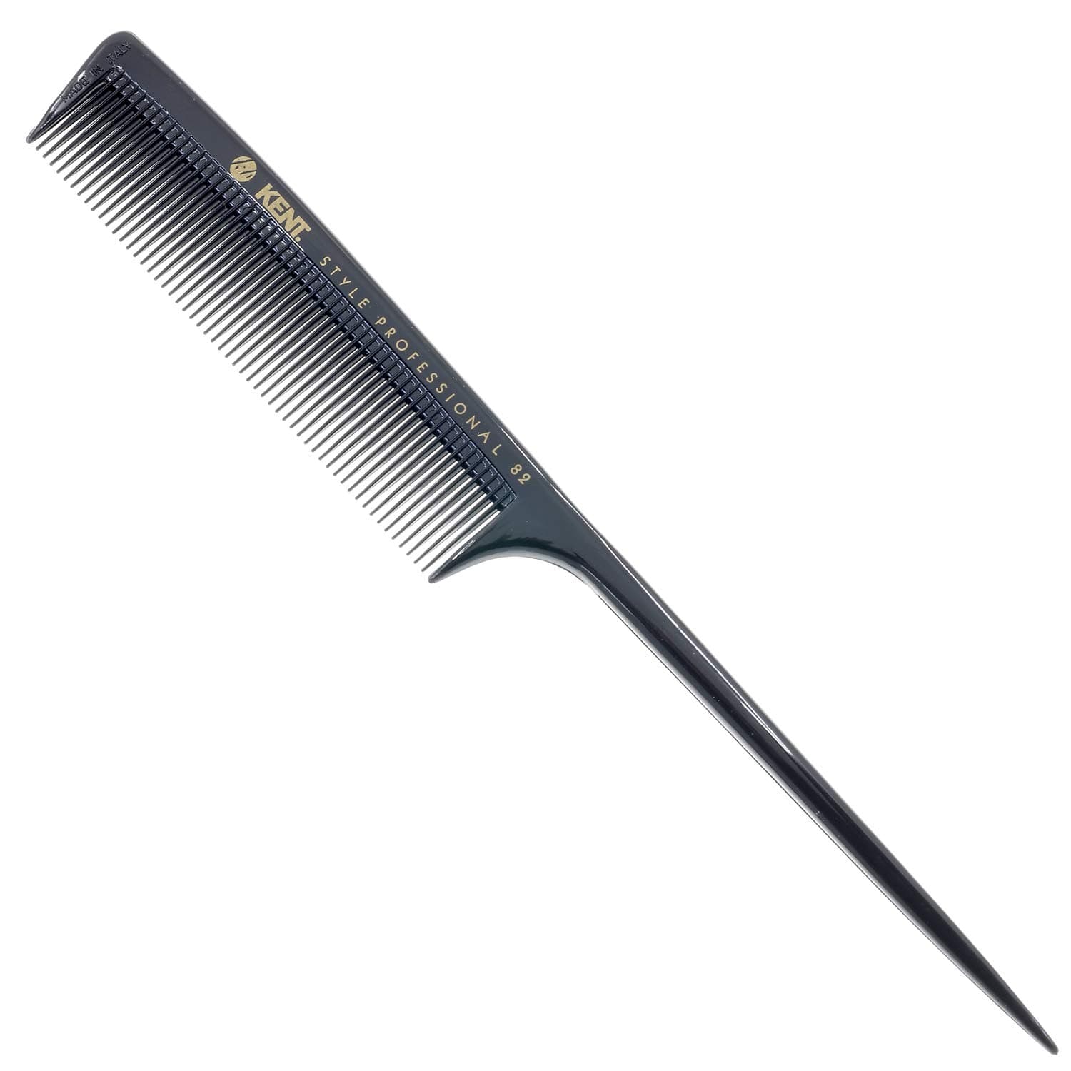 Kent SPC82 Salon-Style Dressing Cutting Comb with Fine Teeth - Tail Comb Professional Barber Haircut Comb for Styling and Teasing for All Hair Types - Kent Quality Handmade Barber Supplies