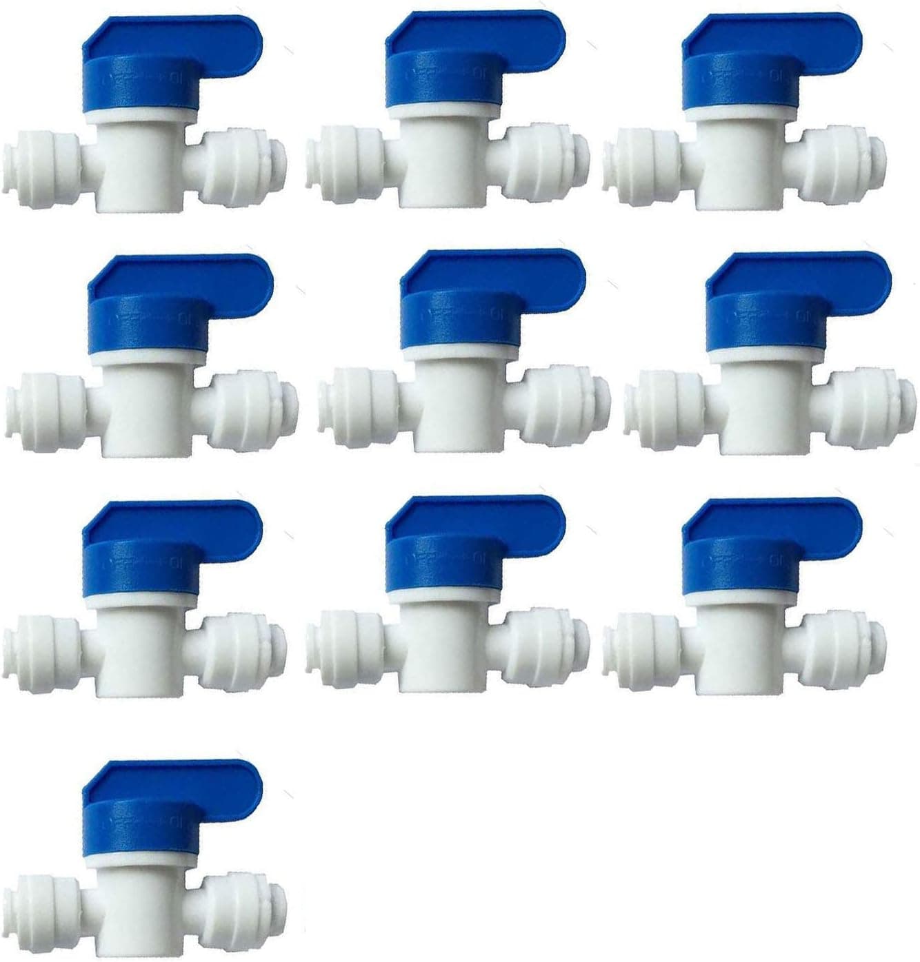 Neeshow 1/4-Inch Tube Quick Connector Ball Valve for water filters,water purifiers, Set Of 10