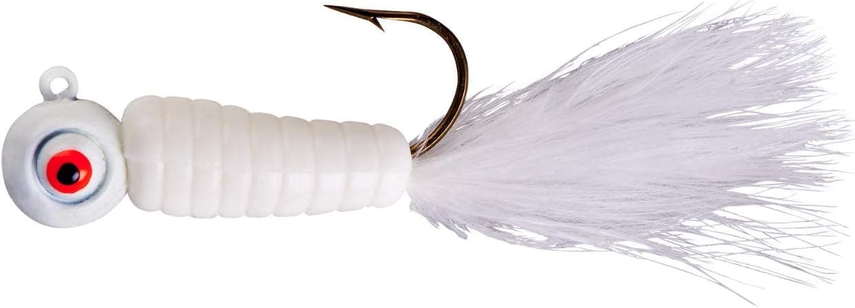 Lindy Fuzz-E-Grub Jig Fishing Lure with Soft Plastic Grub Body and Marabou Tail, Pack of 2