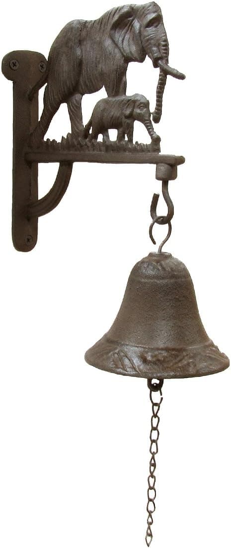 Treasure Gurus Metal Wall Mount Elephant w/Calf Welcome/Dinner Bell