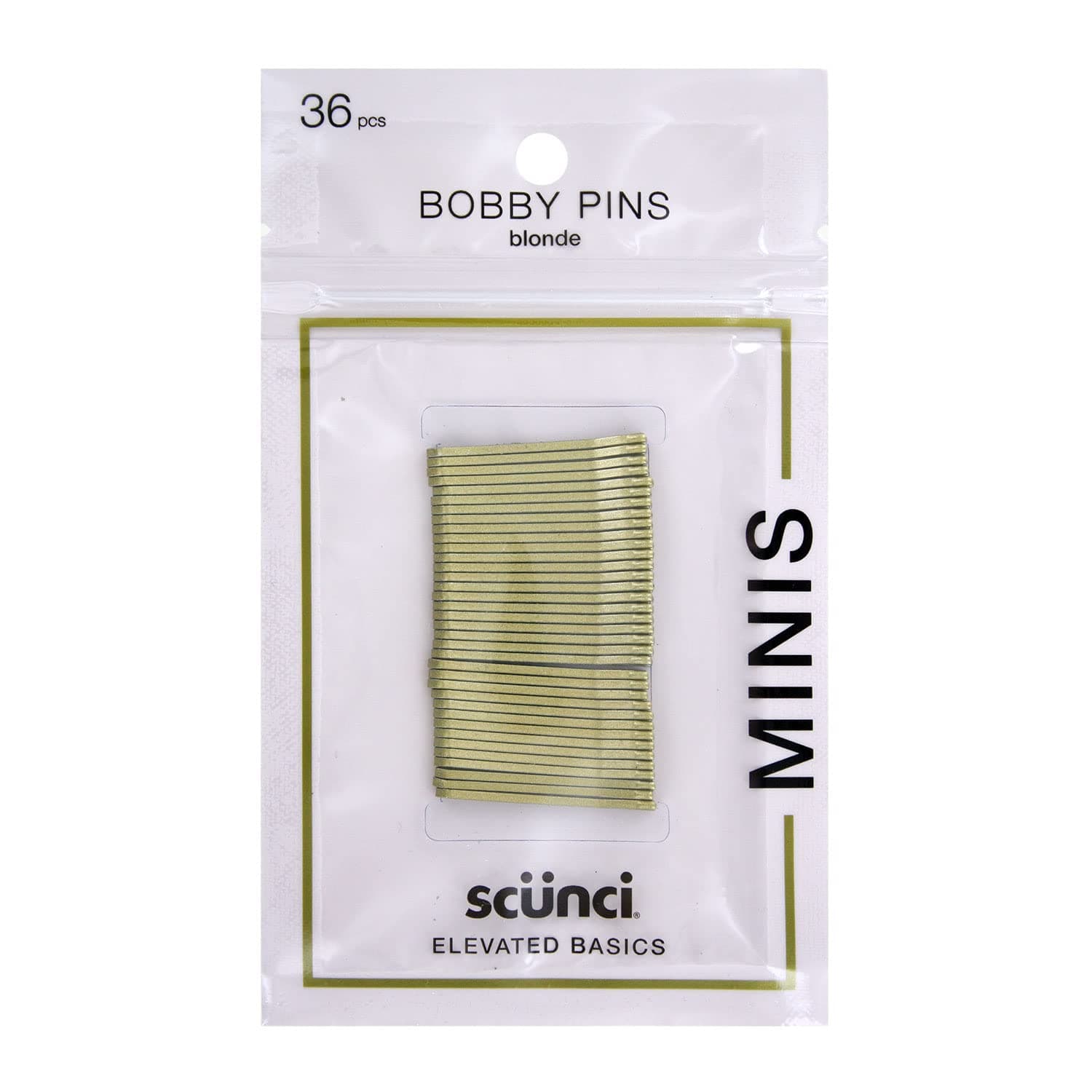 Scunci Elevated Basics Mini Bobby Pins, 36-Pieces (Blonde)