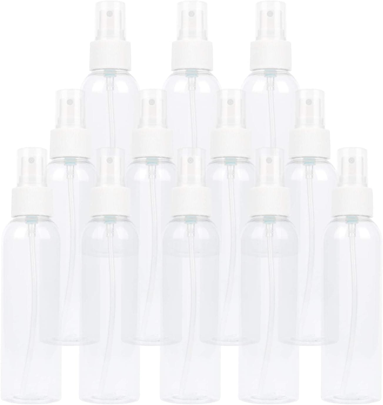 TRENDBOX 12 Pack Empty Transparent Plastic Fine Mist Spray Bottle 120 ml (4 oz)